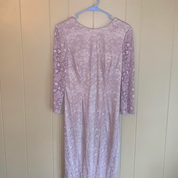 JS Collections Light Pink Lace Long Sleeve Dress - Picture 1 of 6